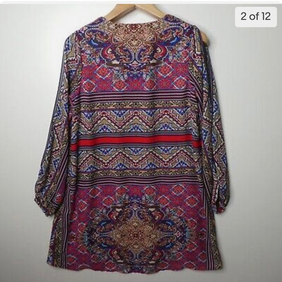 CATO Cato Dress Womens Large OpenLong Sleeve V Neck Knee Length - Picture 2 of 11